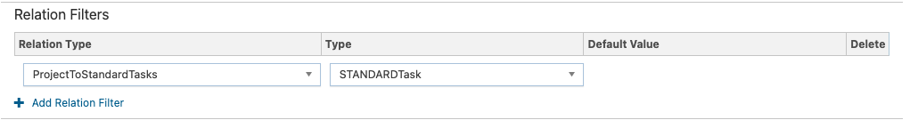 Relation Filter Configuration